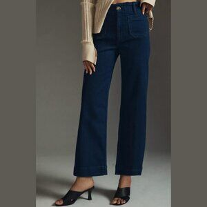 The Colette Cropped High-Rise Wide-Leg Jeans by Maeve Size 25